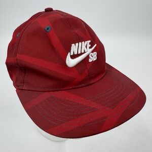 Nike SB‎ Adjustable SNAPBACK Hat RED & WHITE RIPSTOP MATERIAL Youth Skating